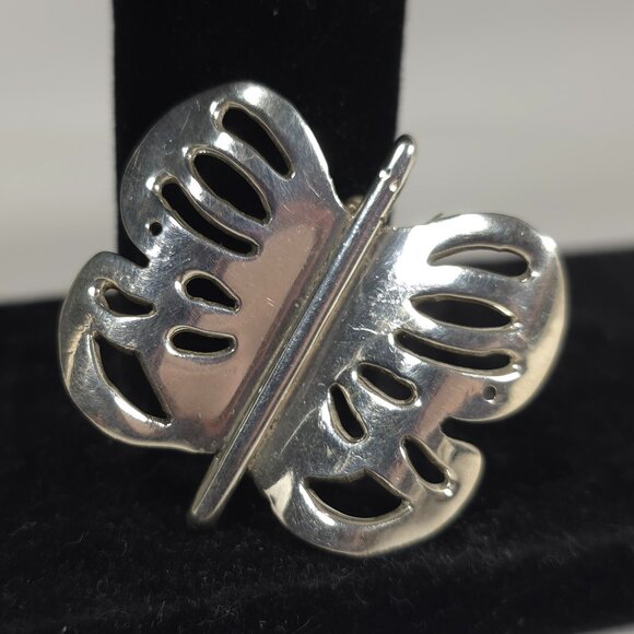 Vintage Taxco Butterfly Sterling Silver Brooch Mexico - Picture 8 of 8